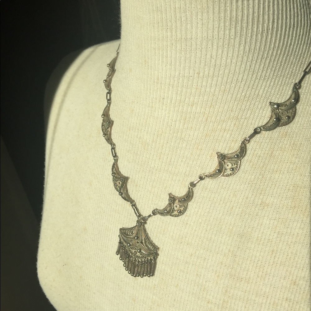 Vintage Yemeni Silver Necklace- Stunning - Picture 10 of 10